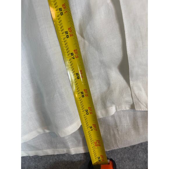 Vintage Lee Two By Two Button Up Shirt Mens XL White Short Sleeve Ramie Classic - Picture 7 of 8